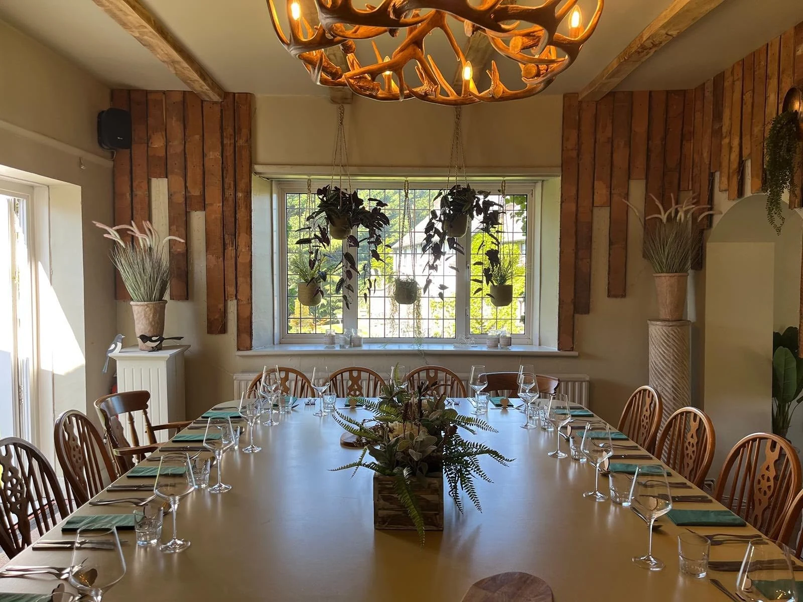 Private dining room prepared for a gathering